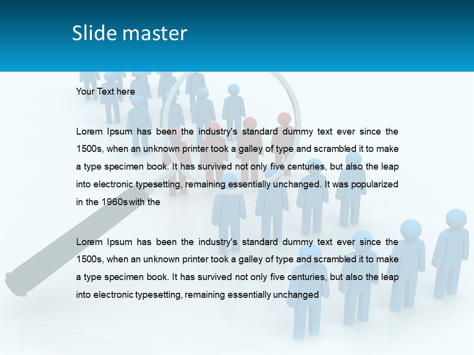 A Magnifying Glass Over A Group Of People PowerPoint Template