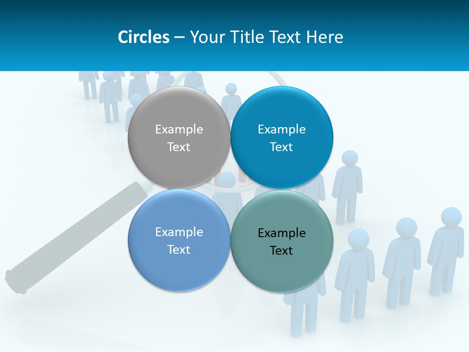 A Magnifying Glass Over A Group Of People PowerPoint Template