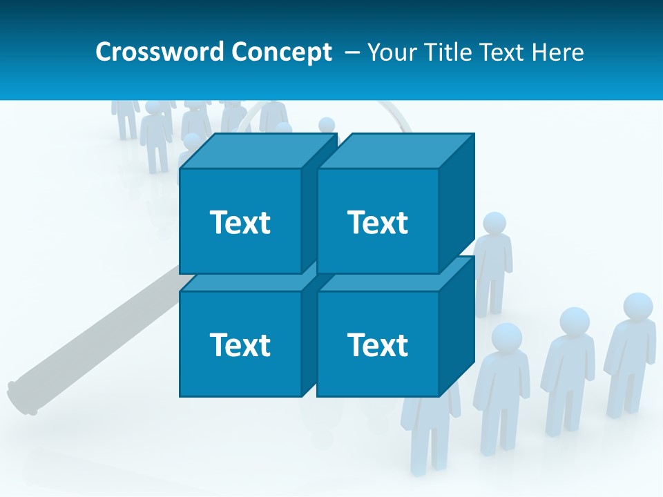 A Magnifying Glass Over A Group Of People PowerPoint Template