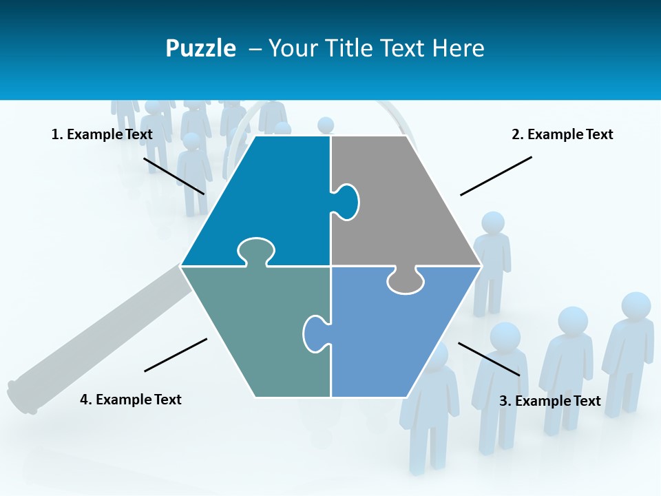 A Magnifying Glass Over A Group Of People PowerPoint Template