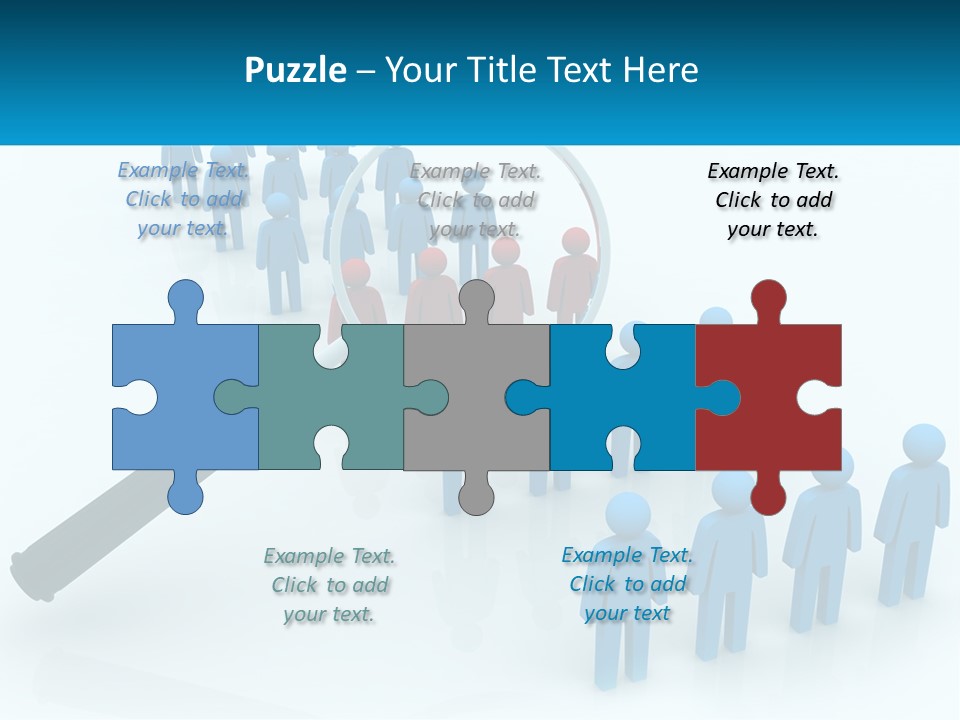 A Magnifying Glass Over A Group Of People PowerPoint Template