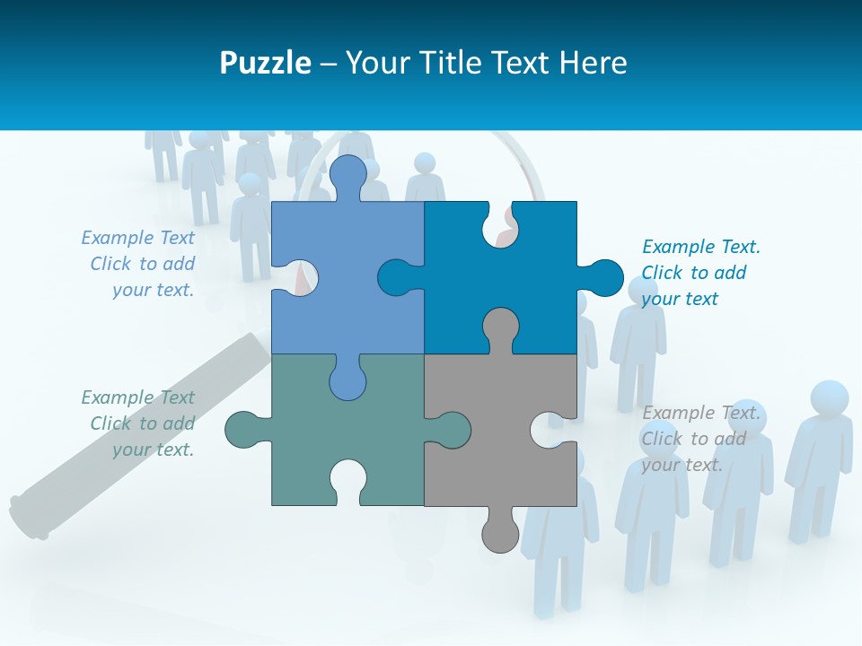 A Magnifying Glass Over A Group Of People PowerPoint Template