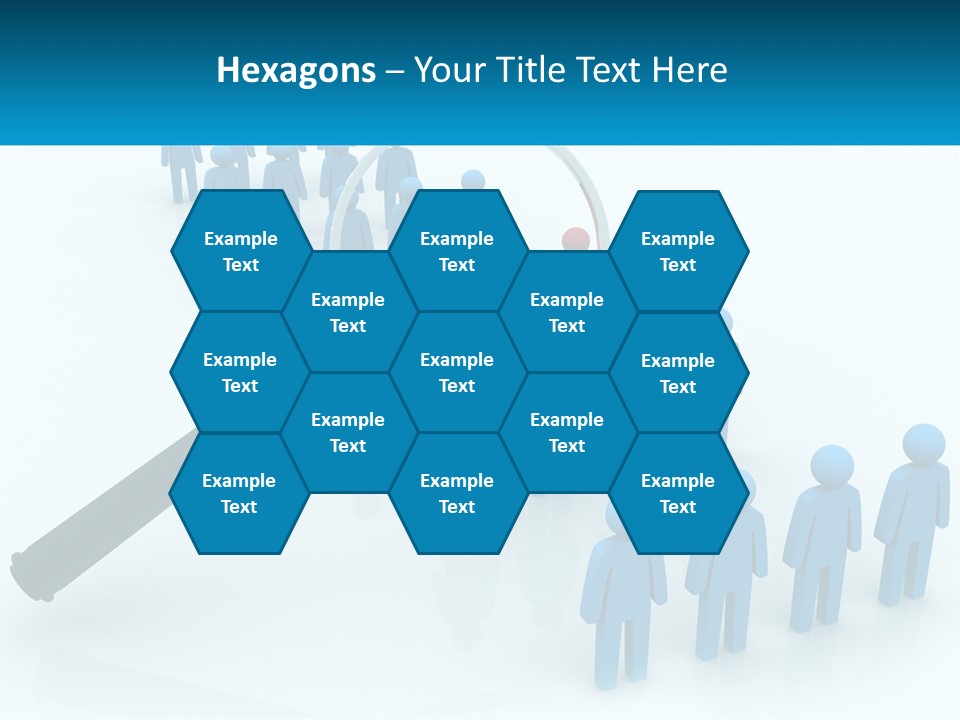 A Magnifying Glass Over A Group Of People PowerPoint Template