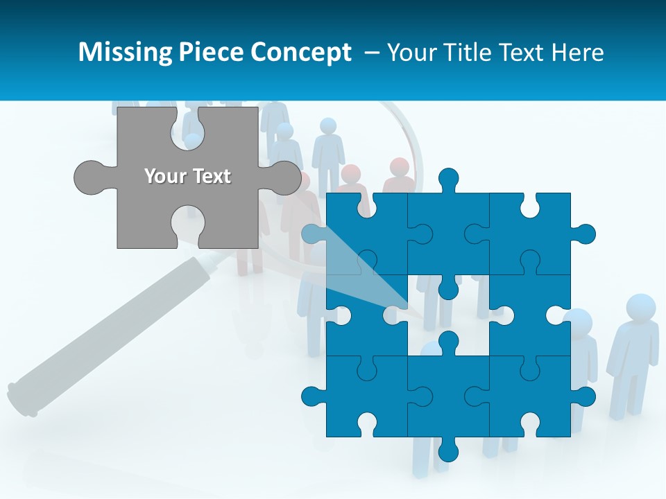 A Magnifying Glass Over A Group Of People PowerPoint Template