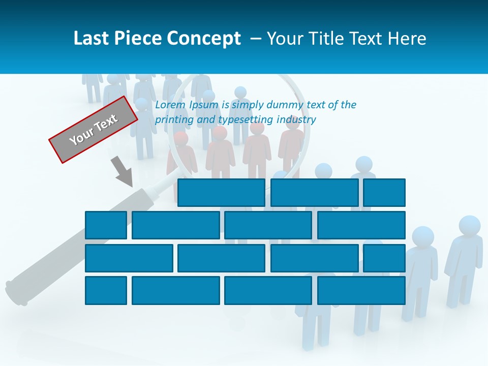 A Magnifying Glass Over A Group Of People PowerPoint Template
