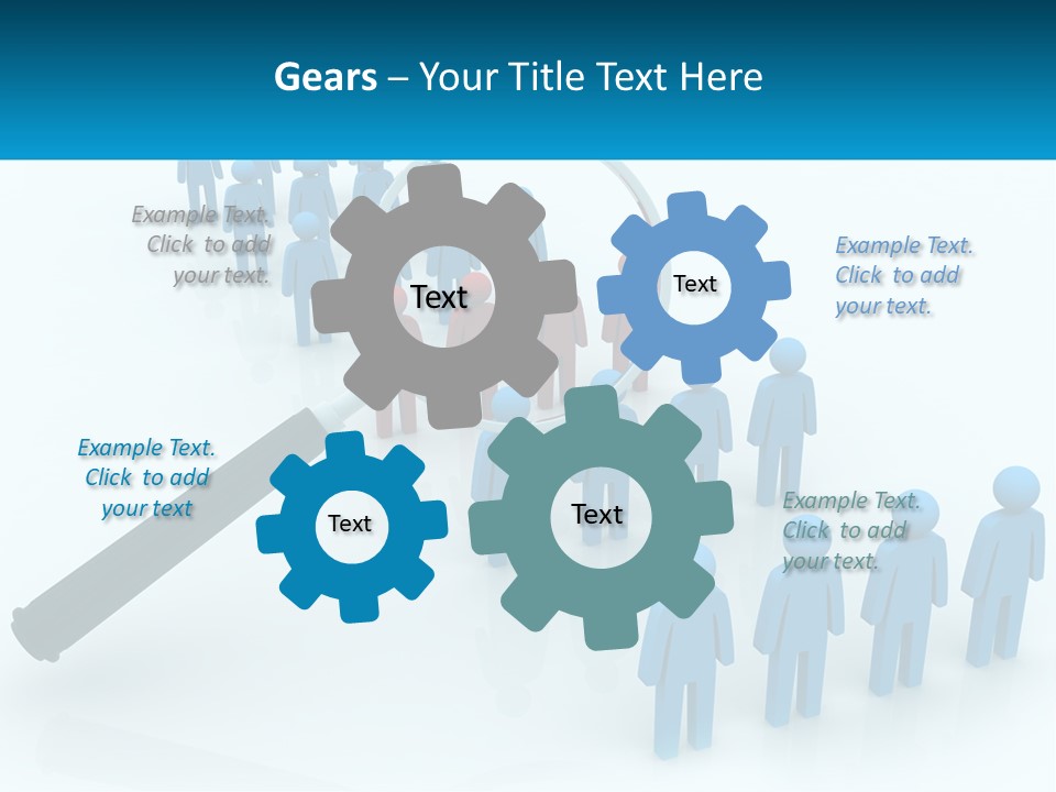 A Magnifying Glass Over A Group Of People PowerPoint Template