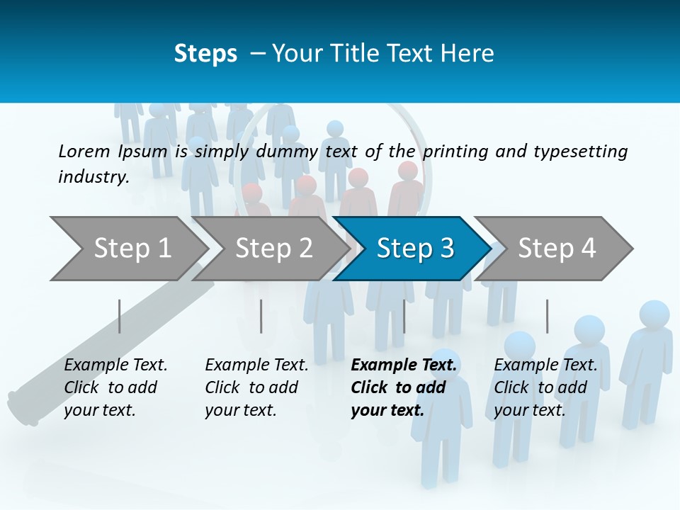 A Magnifying Glass Over A Group Of People PowerPoint Template