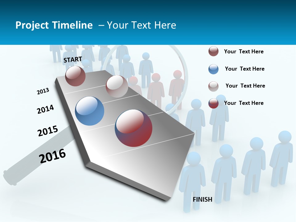 A Magnifying Glass Over A Group Of People PowerPoint Template