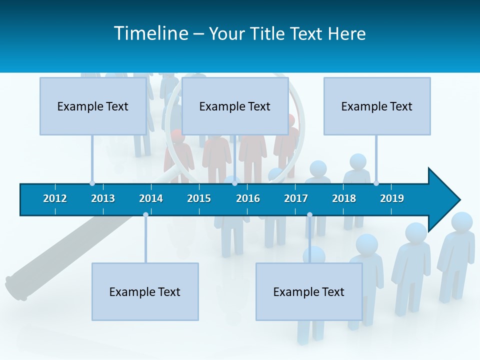 A Magnifying Glass Over A Group Of People PowerPoint Template