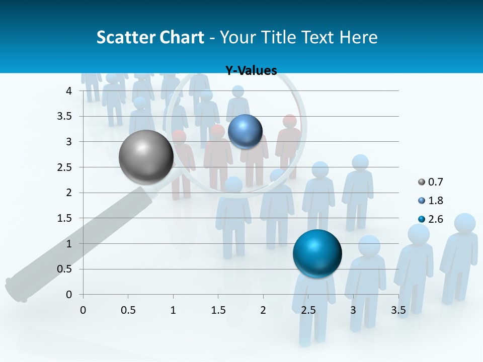 A Magnifying Glass Over A Group Of People PowerPoint Template
