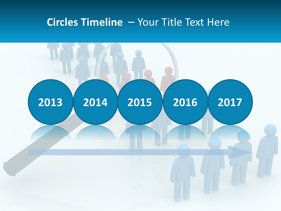A Magnifying Glass Over A Group Of People PowerPoint Template