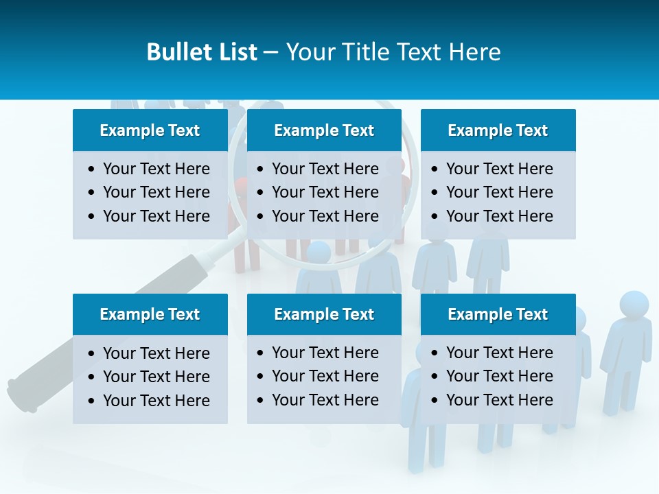 A Magnifying Glass Over A Group Of People PowerPoint Template
