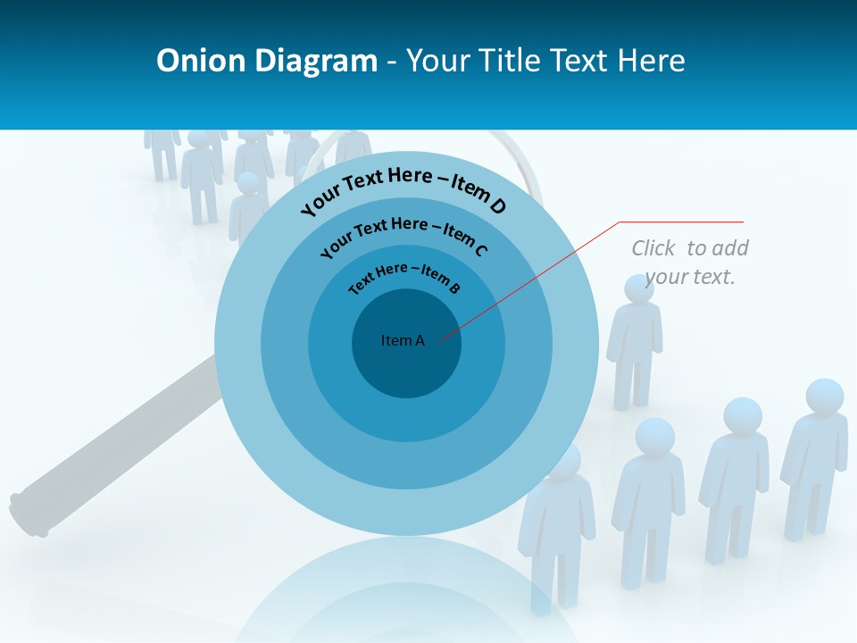 A Magnifying Glass Over A Group Of People PowerPoint Template