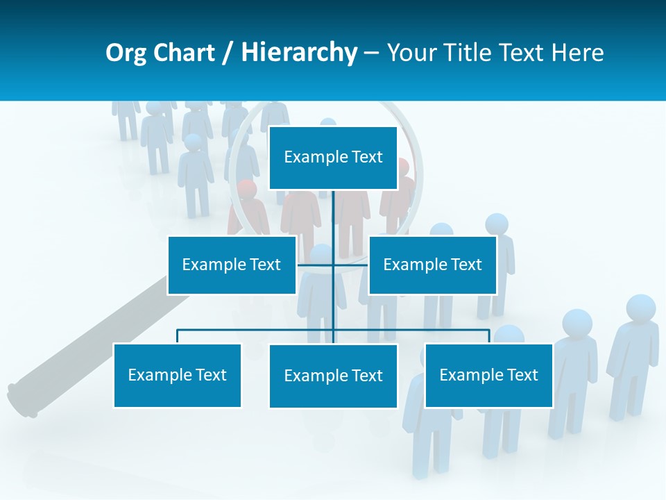 A Magnifying Glass Over A Group Of People PowerPoint Template