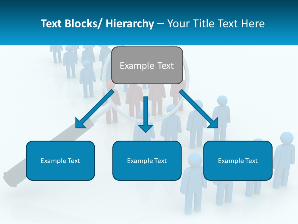 A Magnifying Glass Over A Group Of People PowerPoint Template