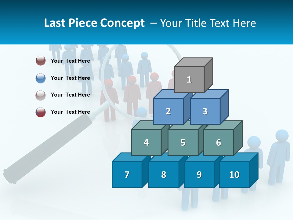 A Magnifying Glass Over A Group Of People PowerPoint Template