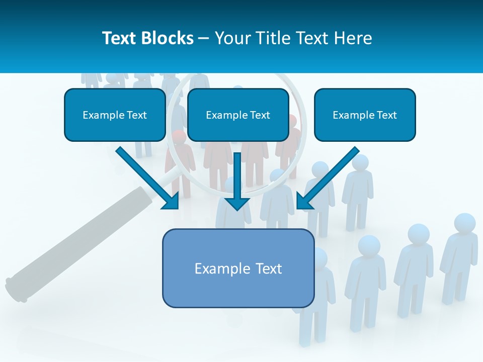 A Magnifying Glass Over A Group Of People PowerPoint Template