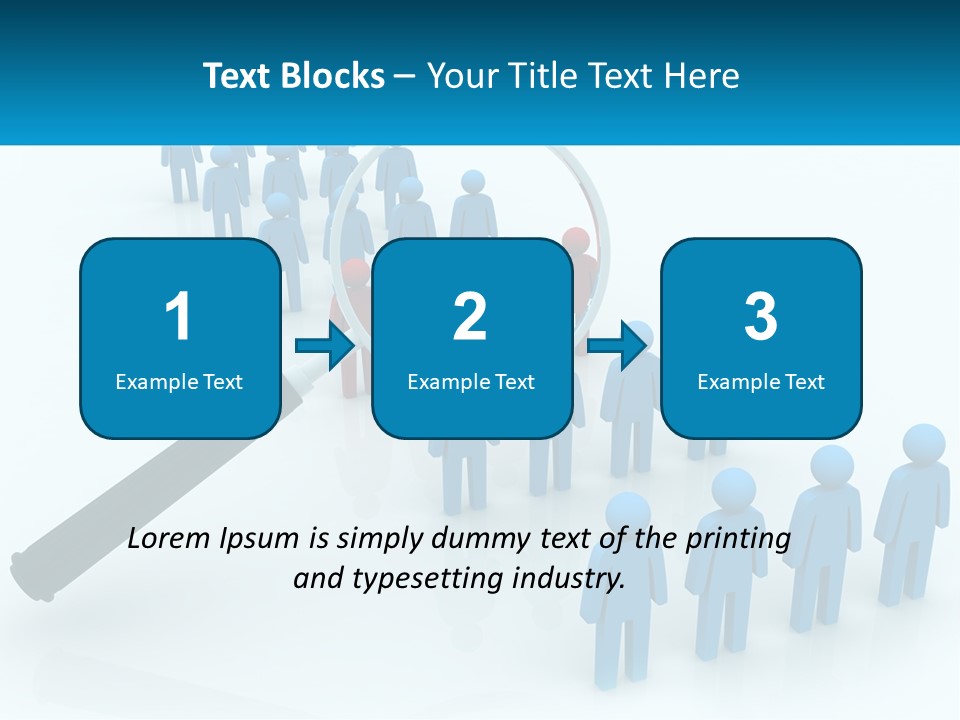 A Magnifying Glass Over A Group Of People PowerPoint Template