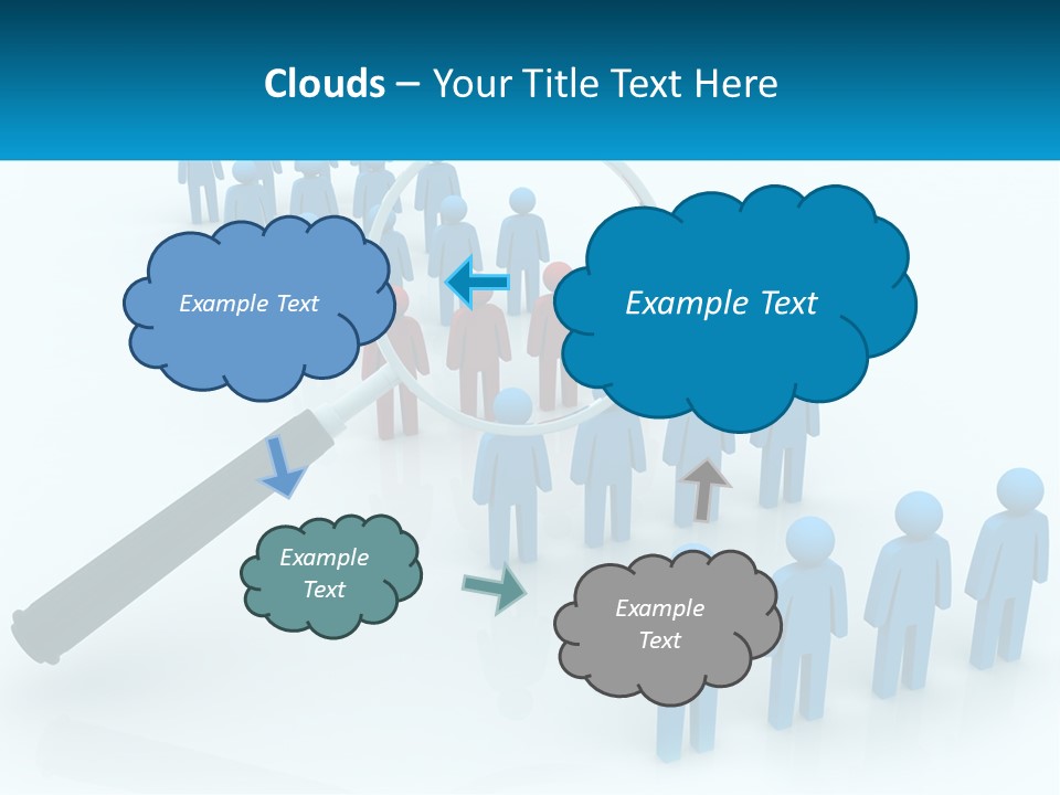 A Magnifying Glass Over A Group Of People PowerPoint Template