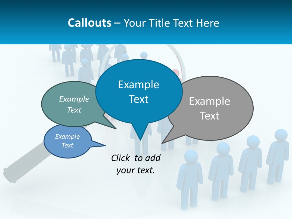 A Magnifying Glass Over A Group Of People PowerPoint Template