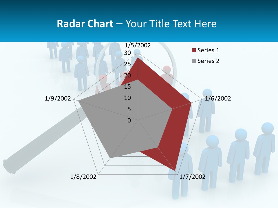A Magnifying Glass Over A Group Of People PowerPoint Template