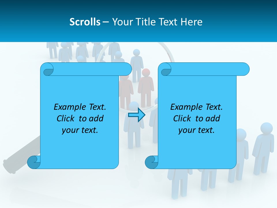 A Magnifying Glass Over A Group Of People PowerPoint Template