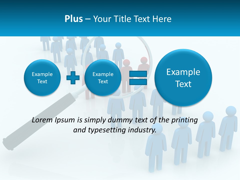 A Magnifying Glass Over A Group Of People PowerPoint Template