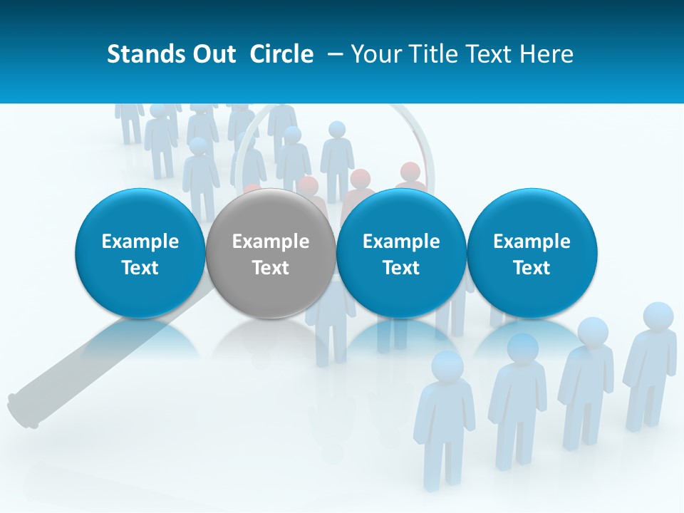 A Magnifying Glass Over A Group Of People PowerPoint Template