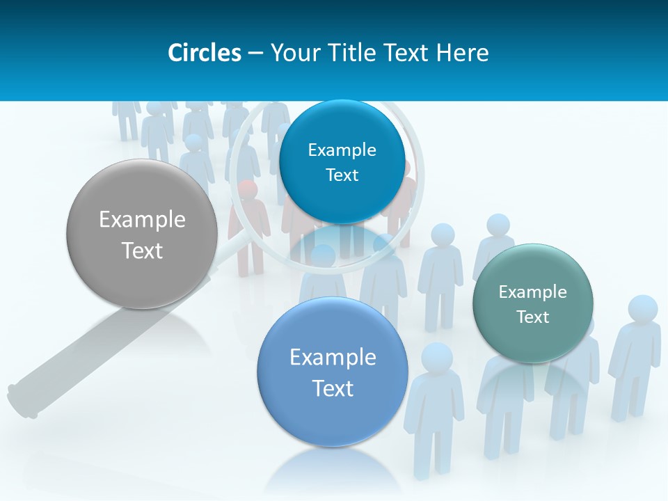 A Magnifying Glass Over A Group Of People PowerPoint Template