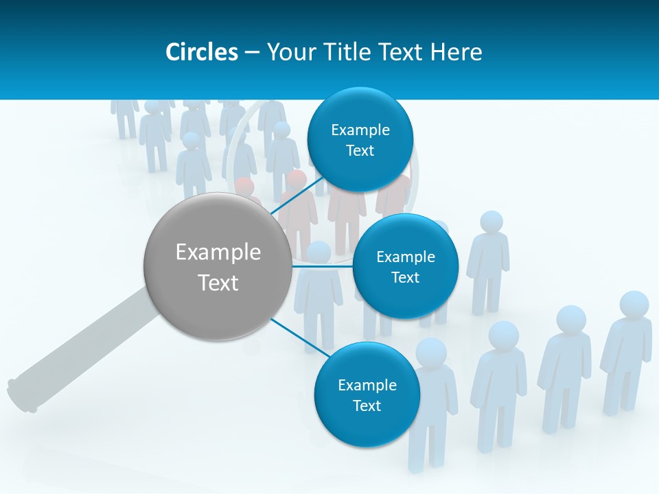 A Magnifying Glass Over A Group Of People PowerPoint Template