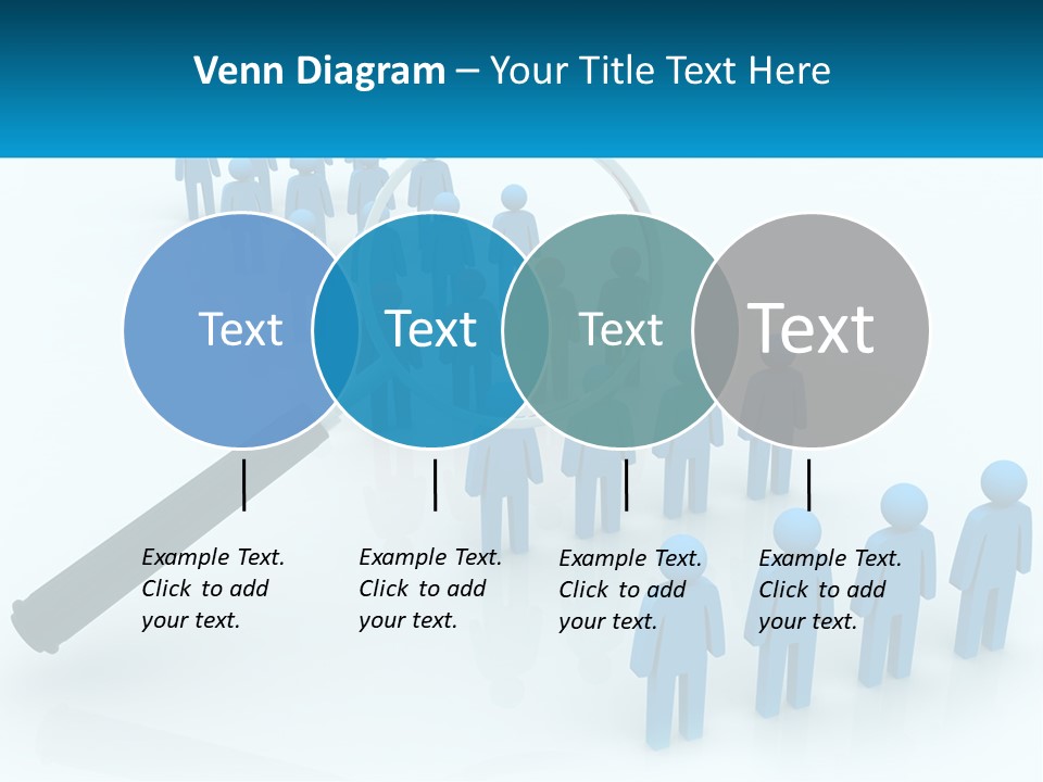 A Magnifying Glass Over A Group Of People PowerPoint Template