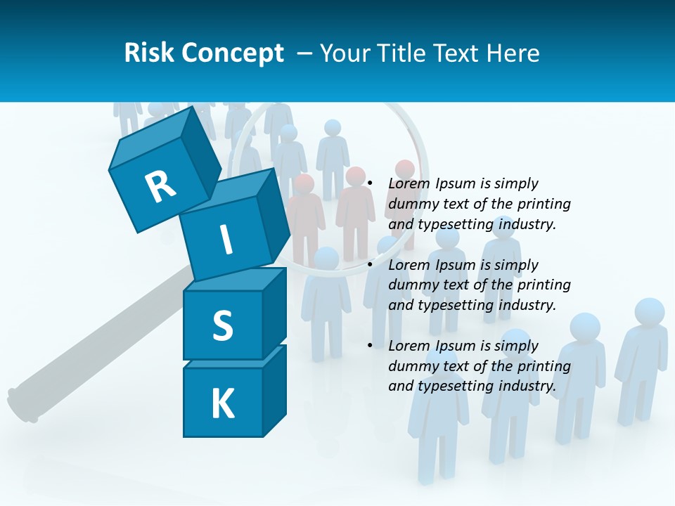 A Magnifying Glass Over A Group Of People PowerPoint Template