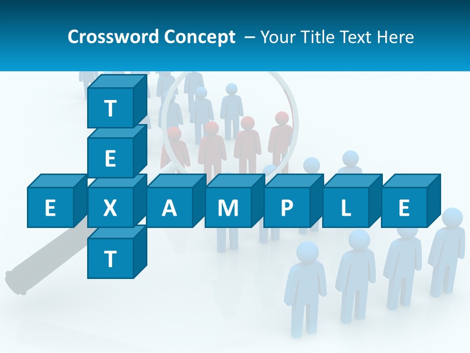 A Magnifying Glass Over A Group Of People PowerPoint Template