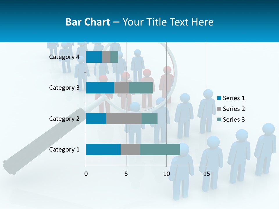 A Magnifying Glass Over A Group Of People PowerPoint Template