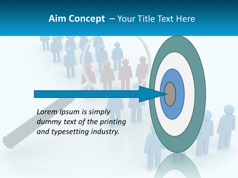 A Magnifying Glass Over A Group Of People PowerPoint Template