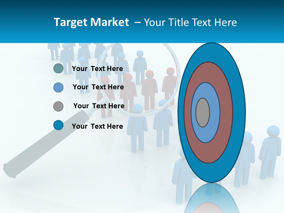 A Magnifying Glass Over A Group Of People PowerPoint Template
