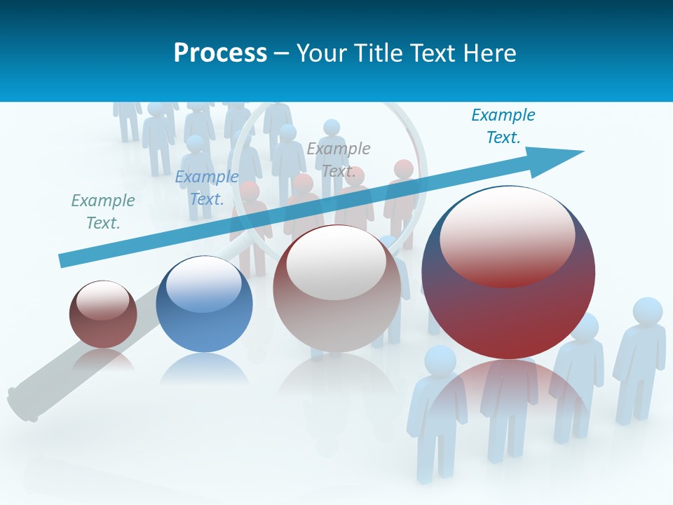 A Magnifying Glass Over A Group Of People PowerPoint Template