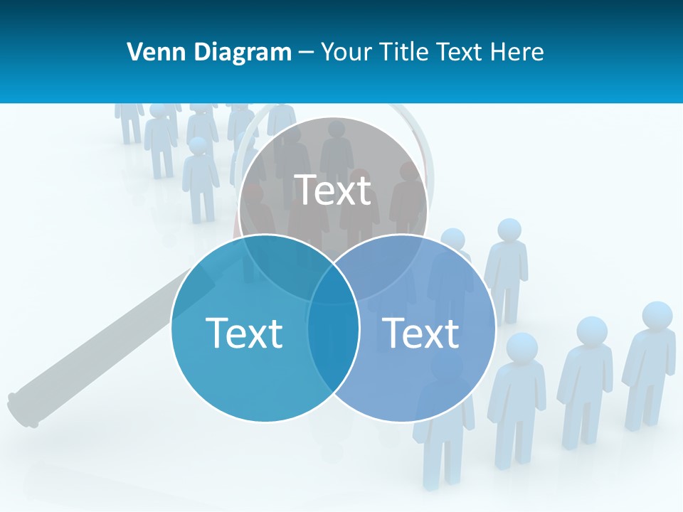 A Magnifying Glass Over A Group Of People PowerPoint Template