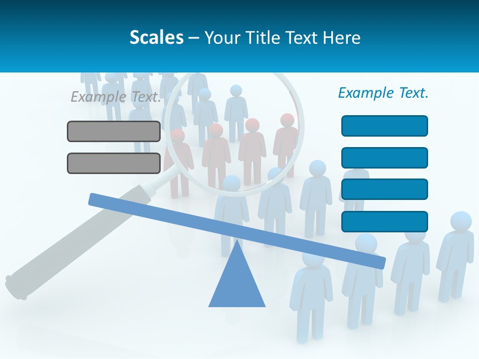 A Magnifying Glass Over A Group Of People PowerPoint Template