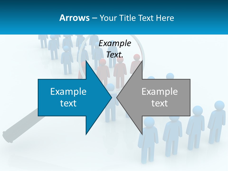 A Magnifying Glass Over A Group Of People PowerPoint Template