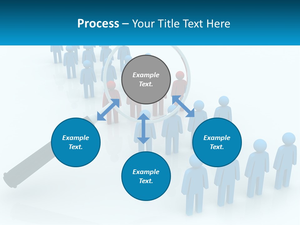 A Magnifying Glass Over A Group Of People PowerPoint Template