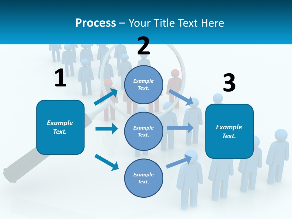 A Magnifying Glass Over A Group Of People PowerPoint Template