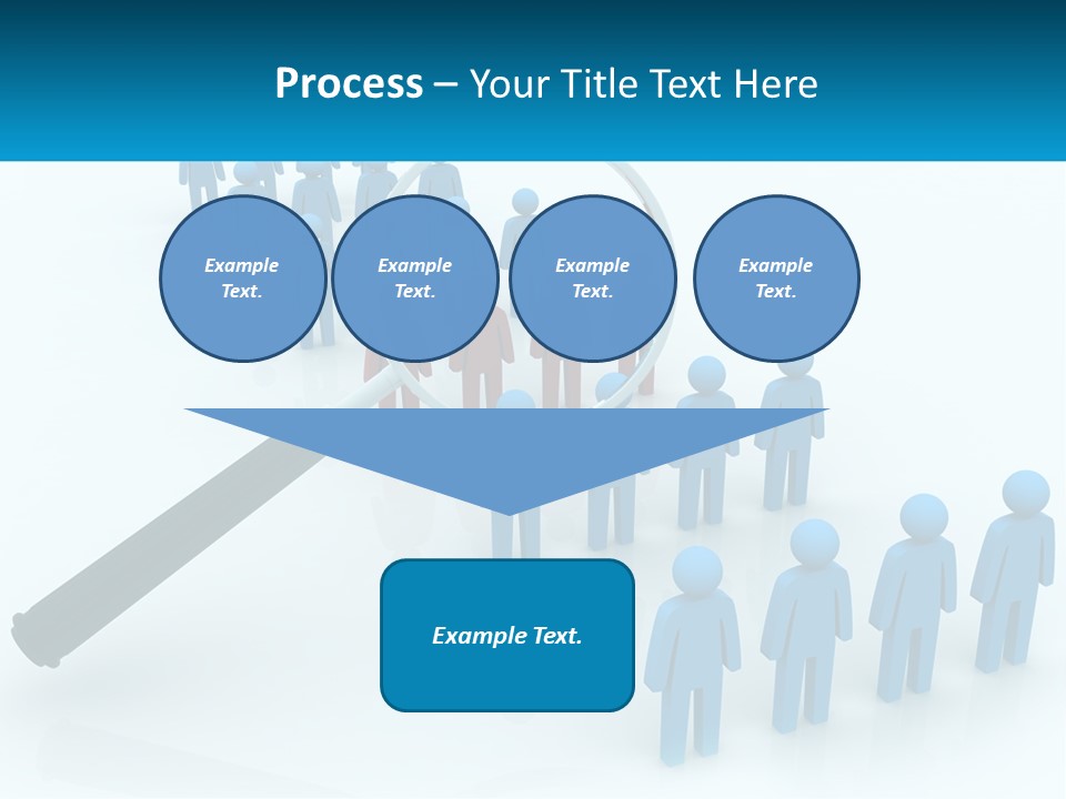 A Magnifying Glass Over A Group Of People PowerPoint Template