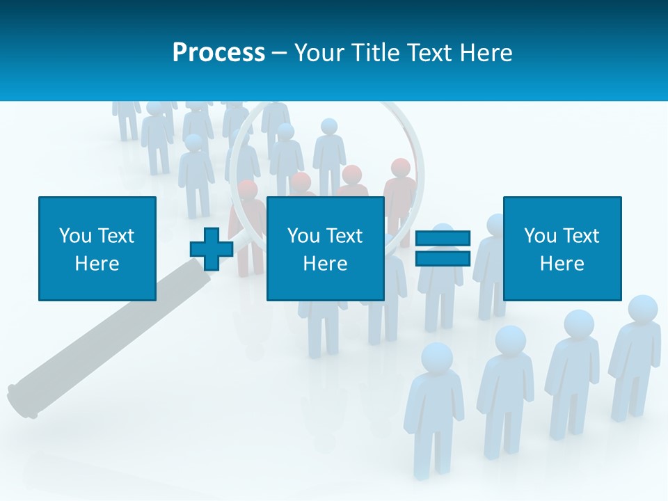 A Magnifying Glass Over A Group Of People PowerPoint Template