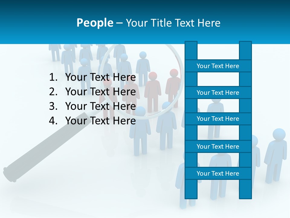 A Magnifying Glass Over A Group Of People PowerPoint Template