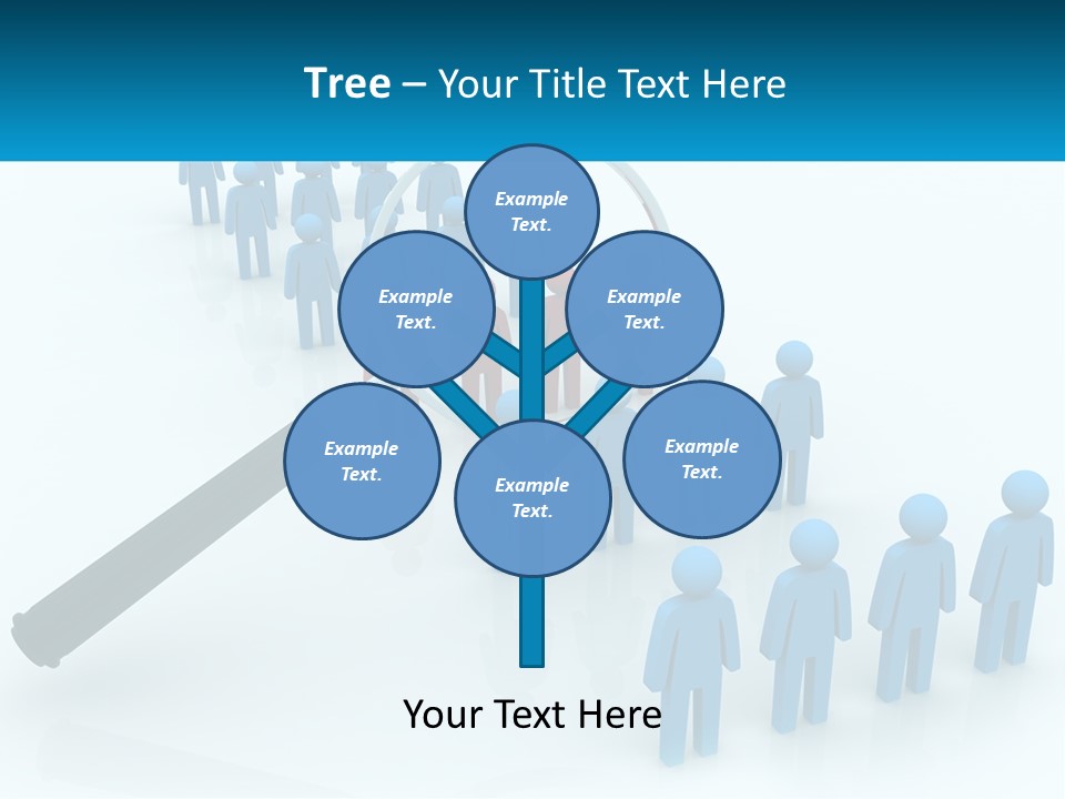 A Magnifying Glass Over A Group Of People PowerPoint Template