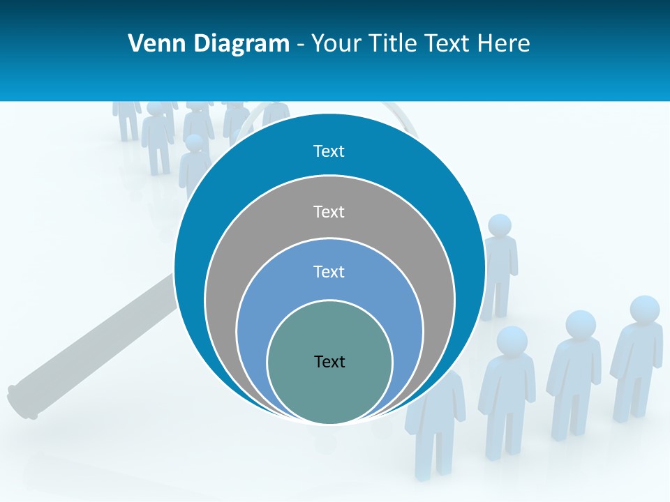 A Magnifying Glass Over A Group Of People PowerPoint Template
