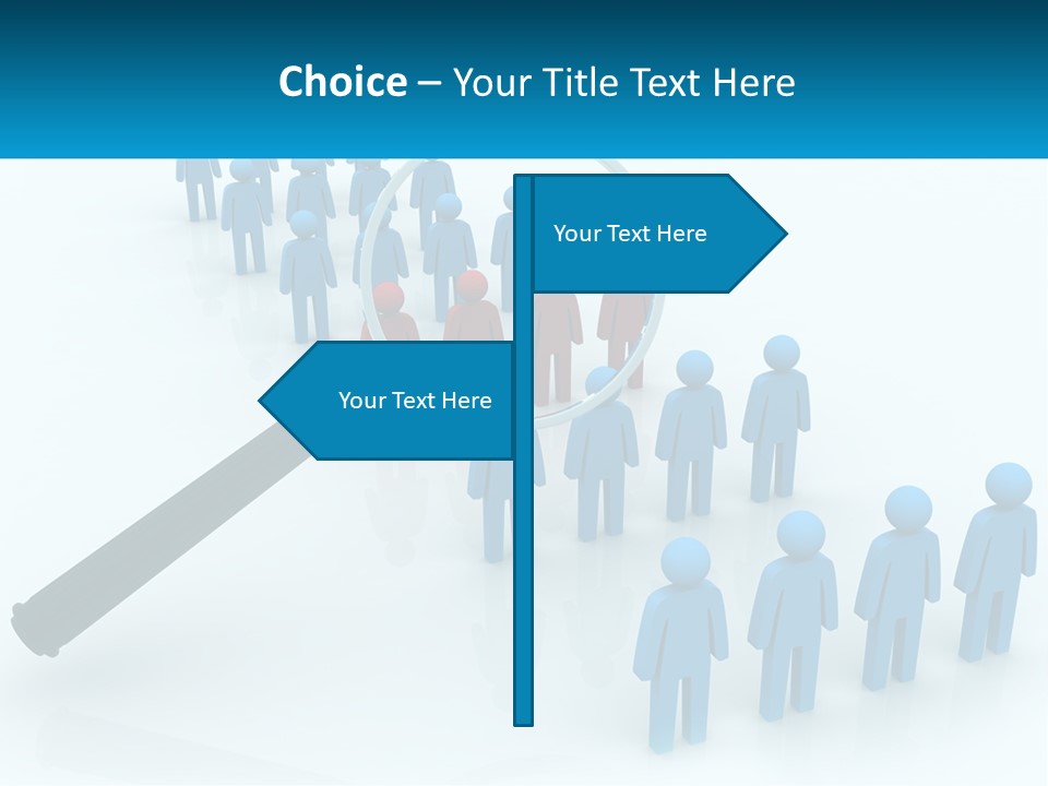A Magnifying Glass Over A Group Of People PowerPoint Template