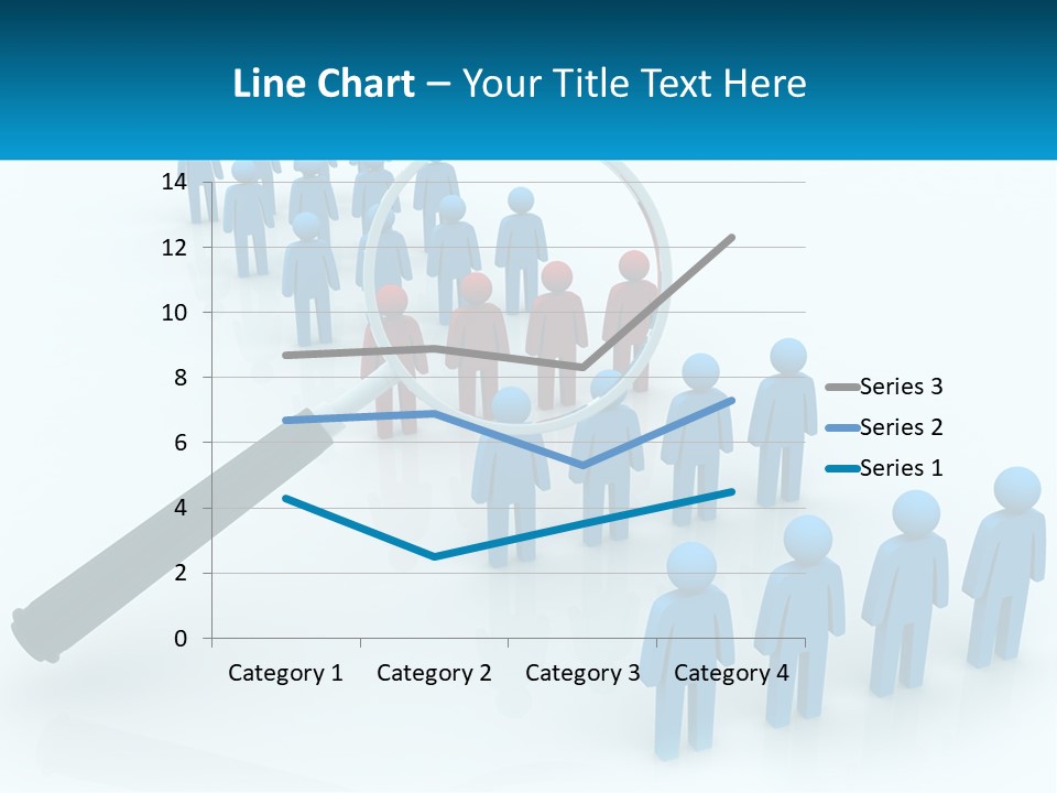 A Magnifying Glass Over A Group Of People PowerPoint Template