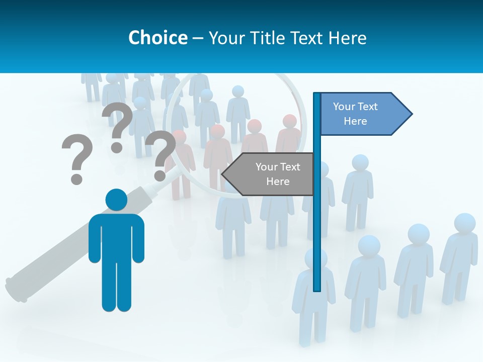 A Magnifying Glass Over A Group Of People PowerPoint Template